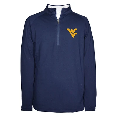 Youth Garb Navy West Virginia Mountaineers Matthew Raglan Quarter-Zip Top