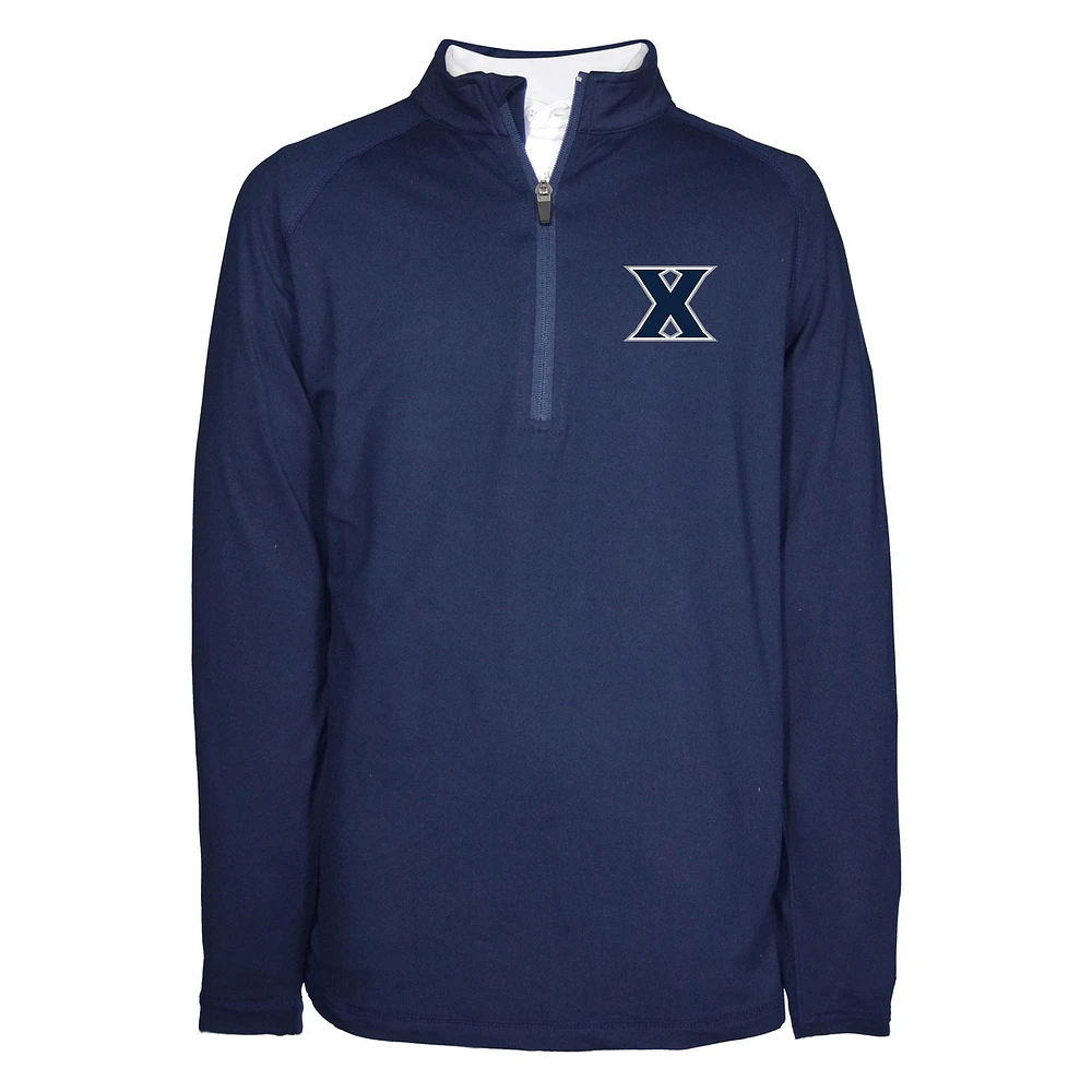 Youth Garb Navy Xavier Musketeers Matthew Raglan Quarter-Zip Top