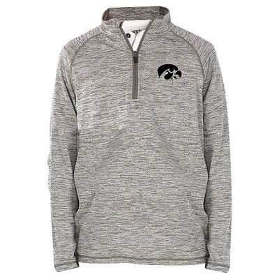 Youth Garb Gray Iowa Hawkeyes Matthew Raglan Quarter-Zip Top
