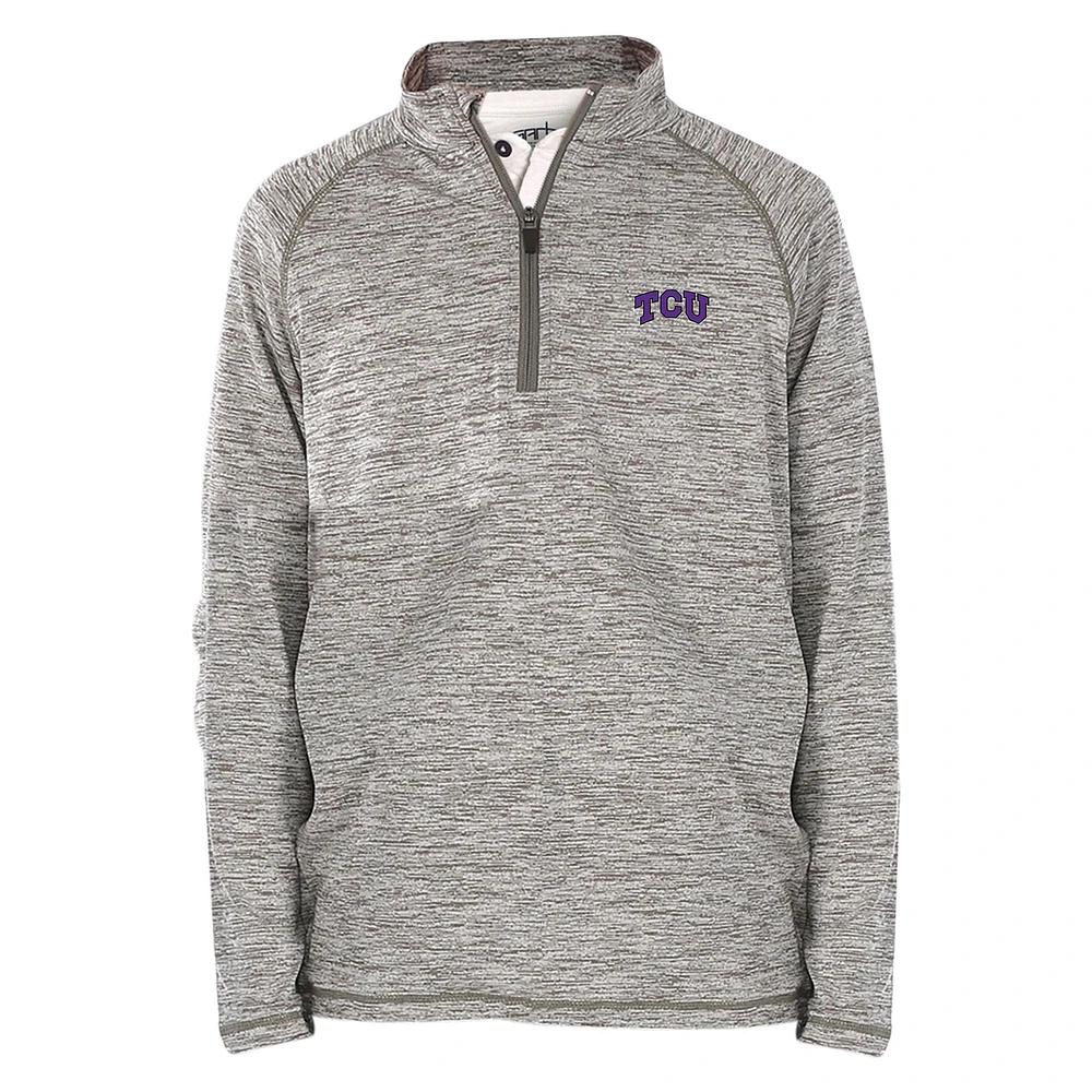 Youth Garb Gray TCU Horned Frogs Matthew Raglan Quarter-Zip Top
