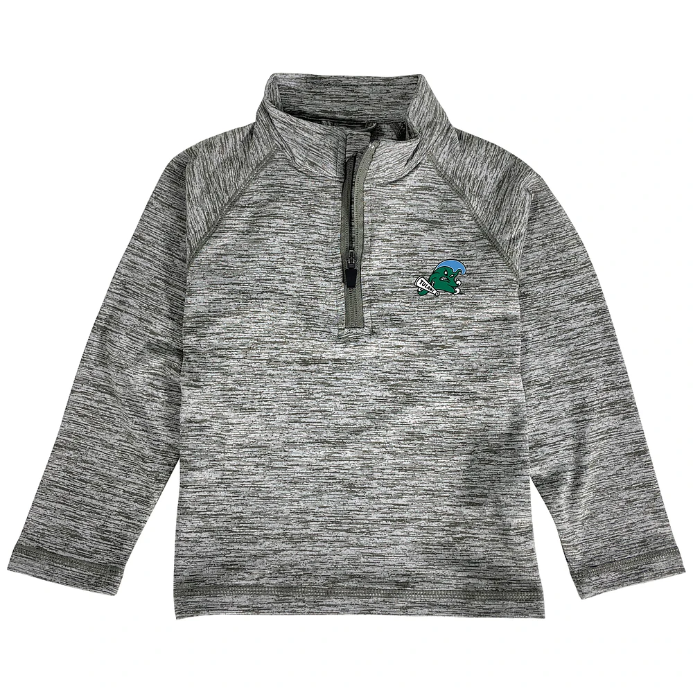 Toddler Garb Gray Tulane Green Wave Matthew Raglan Quarter-Zip Top