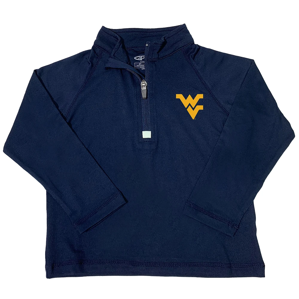 Toddler Garb Navy West Virginia Mountaineers Matthew Raglan Quarter-Zip Top