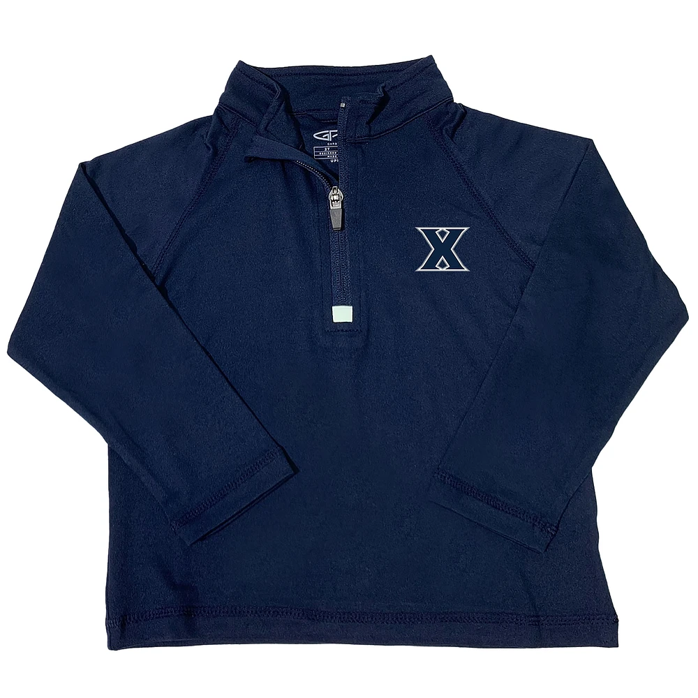 Toddler Garb Navy Xavier Musketeers Matthew Raglan Quarter-Zip Top