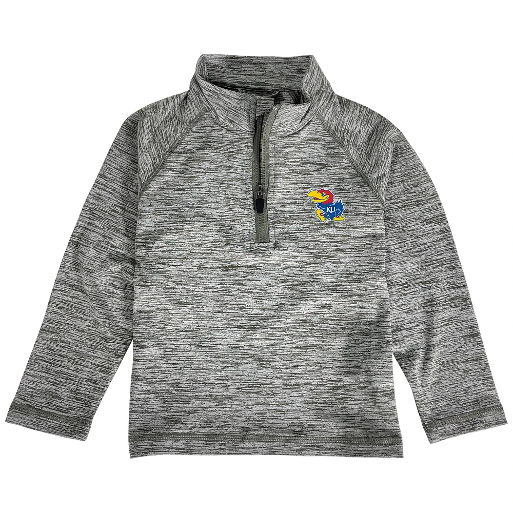 Toddler Garb Gray Kansas Jayhawks Matthew Raglan Quarter-Zip Top