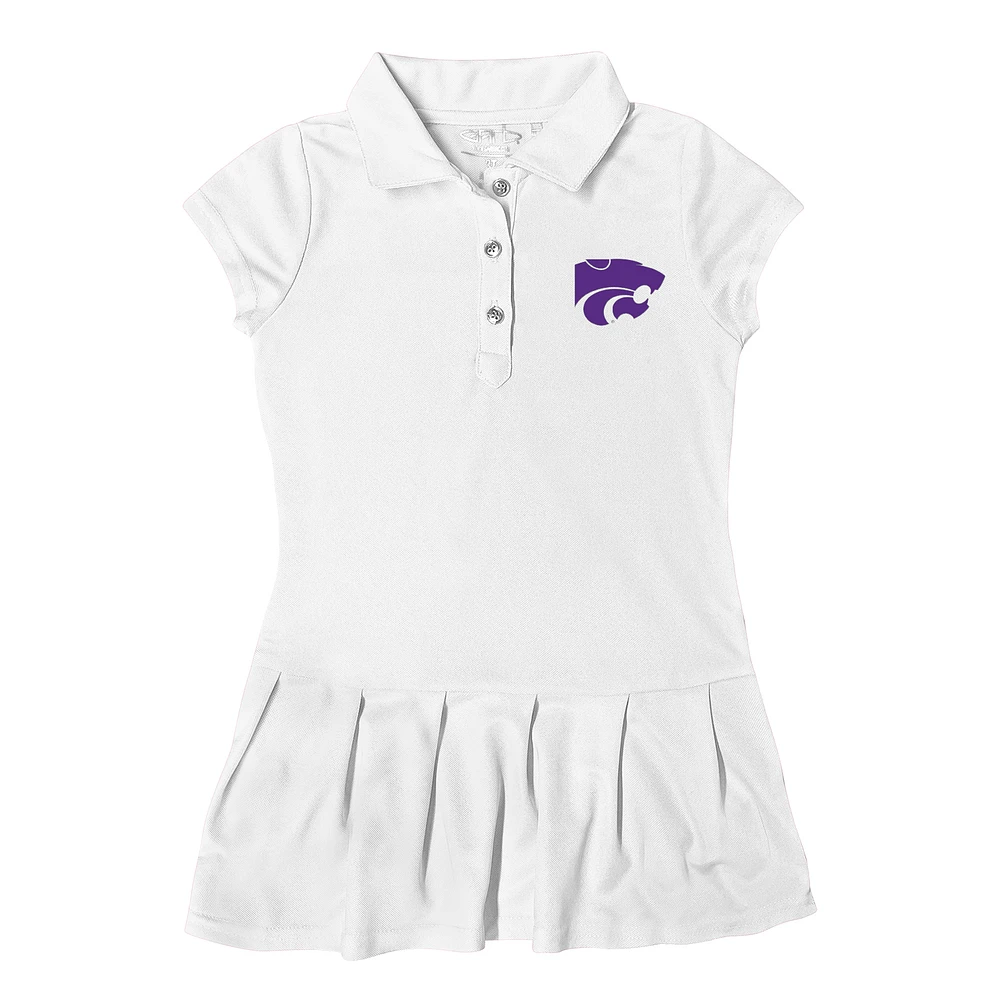 Girls Toddler Garb White Kansas State Wildcats Caroline Cap Sleeve Polo Dress