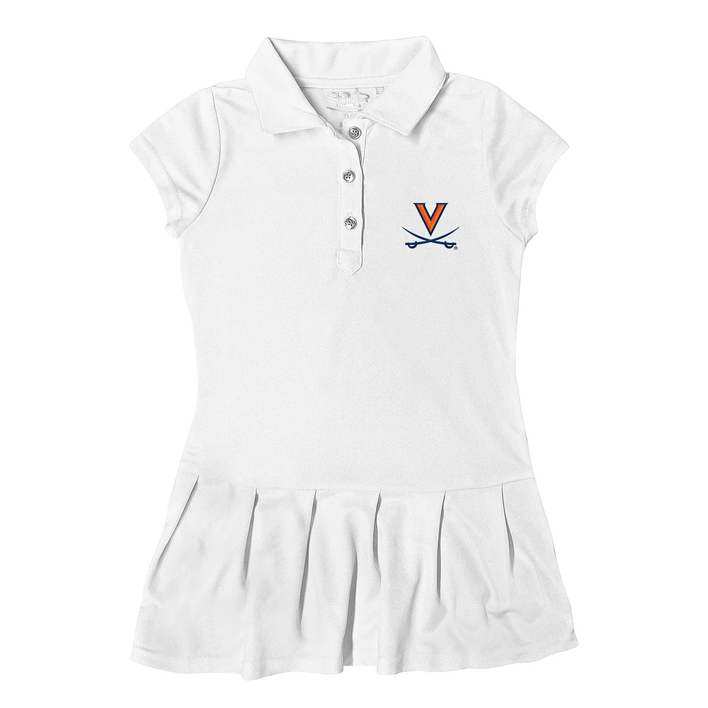 Girls Toddler Garb White Virginia Cavaliers Caroline Cap Sleeve Polo Dress