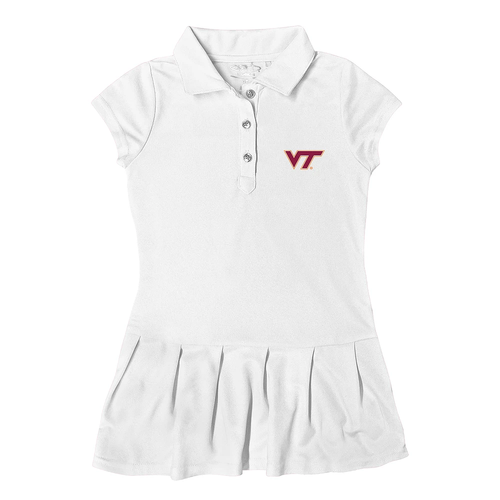 Girls Toddler Garb White Virginia Tech Hokies Caroline Cap Sleeve Polo Dress