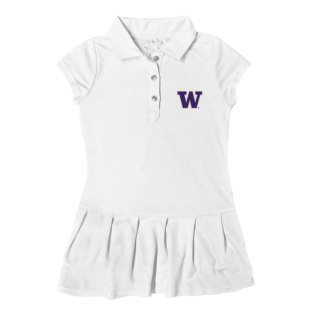 Girls Toddler Garb White Washington Huskies Caroline Cap Sleeve Polo Dress