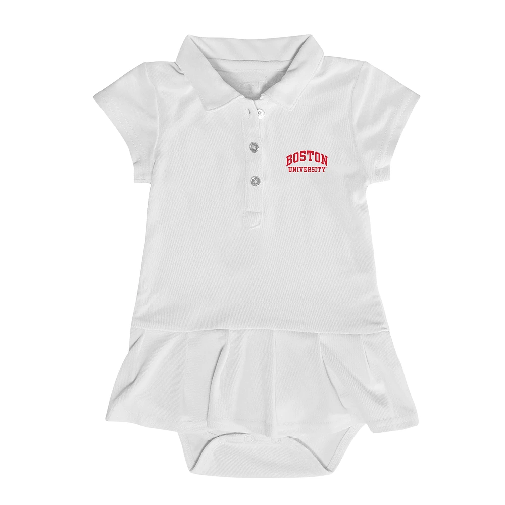Girls Infant Garb Boston University Caroline Cap Sleeve Polo Dress