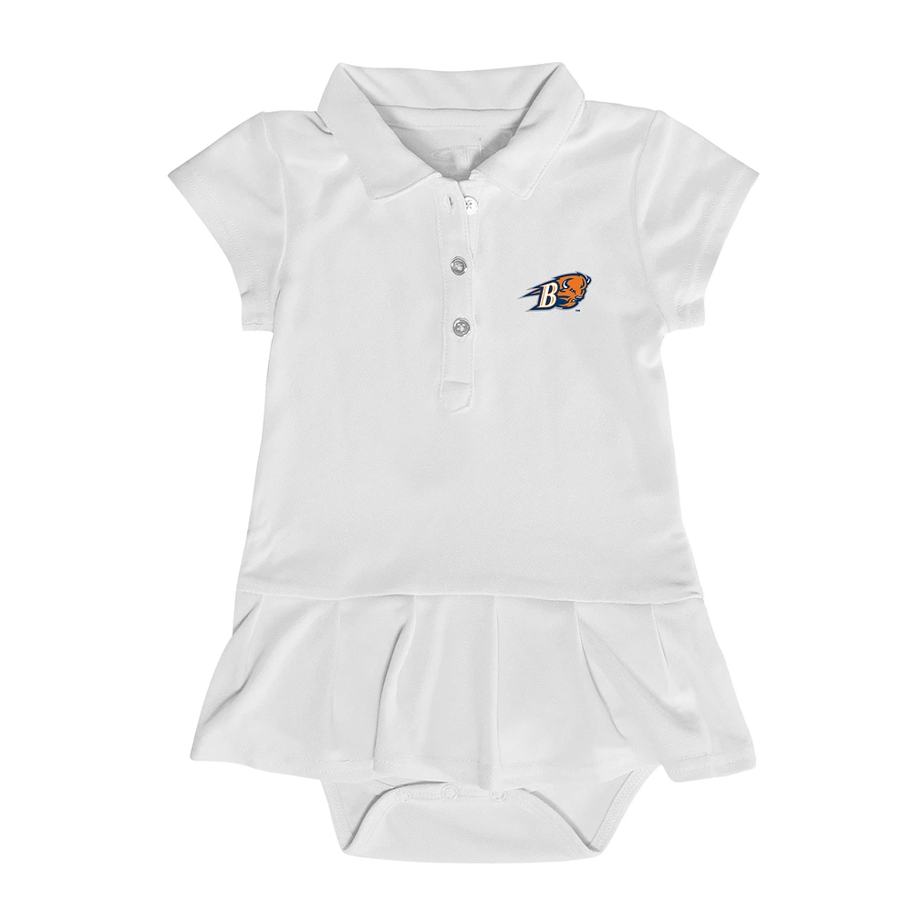 Girls Infant Garb White Bucknell Bison Caroline Cap Sleeve Polo Dress