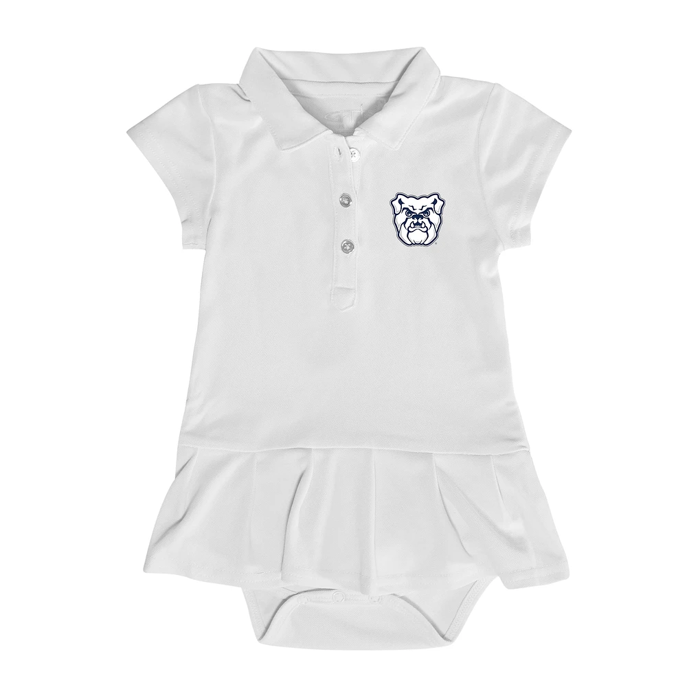Girls Infant Garb White Butler Bulldogs Caroline Cap Sleeve Polo Dress