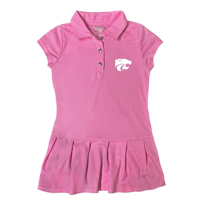 Girls Toddler Garb Pink Kansas State Wildcats Caroline Cap Sleeve Polo Dress