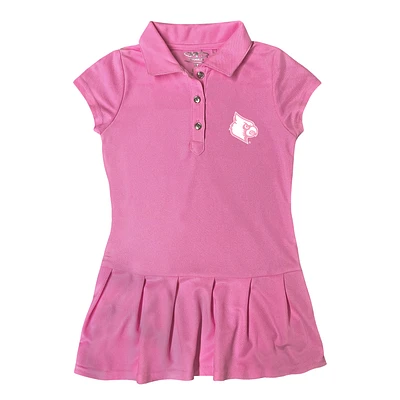 Girls Toddler Garb  Pink Louisville Cardinals Caroline Cap Sleeve Polo Dress