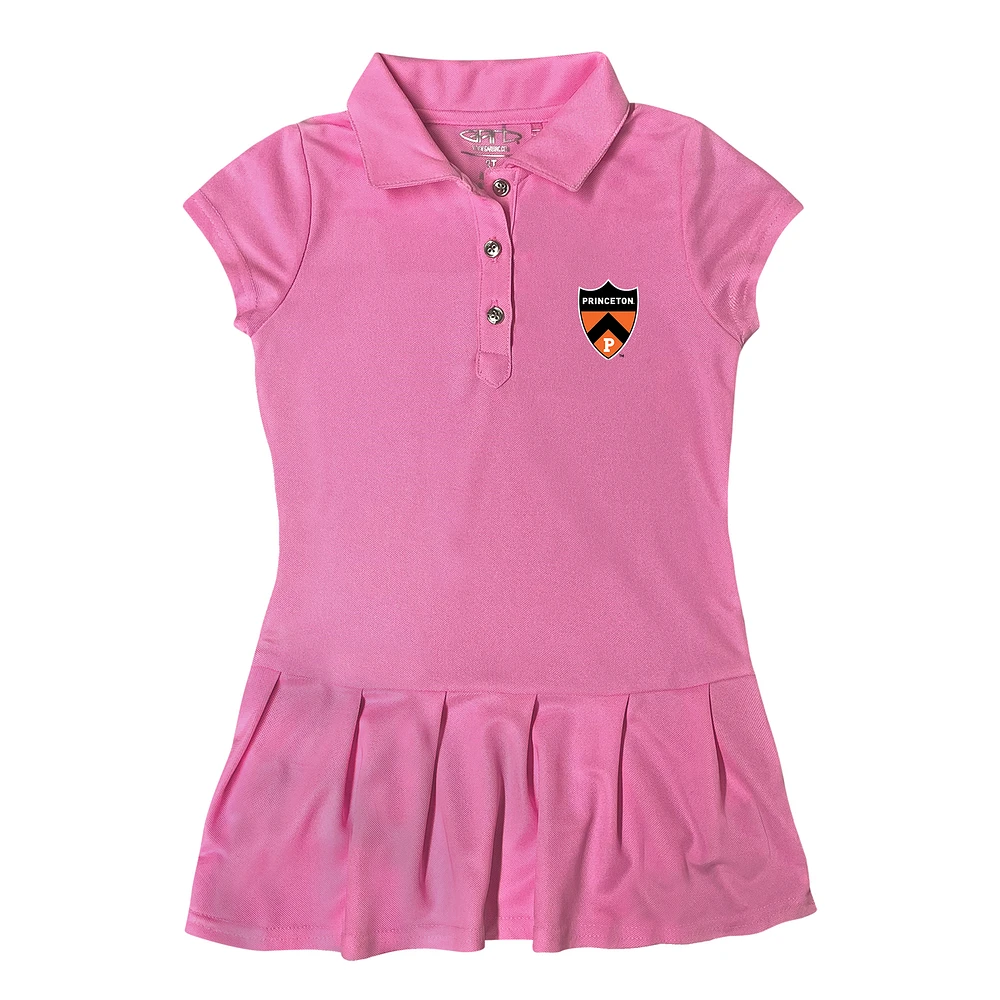 Girls Toddler Garb Pink Princeton Tigers Caroline Cap Sleeve Polo Dress