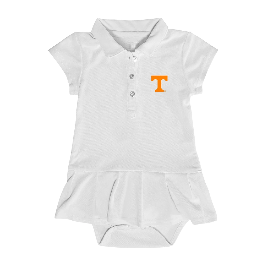 Girls Infant Garb White Tennessee Volunteers Caroline Cap Sleeve Polo Dress