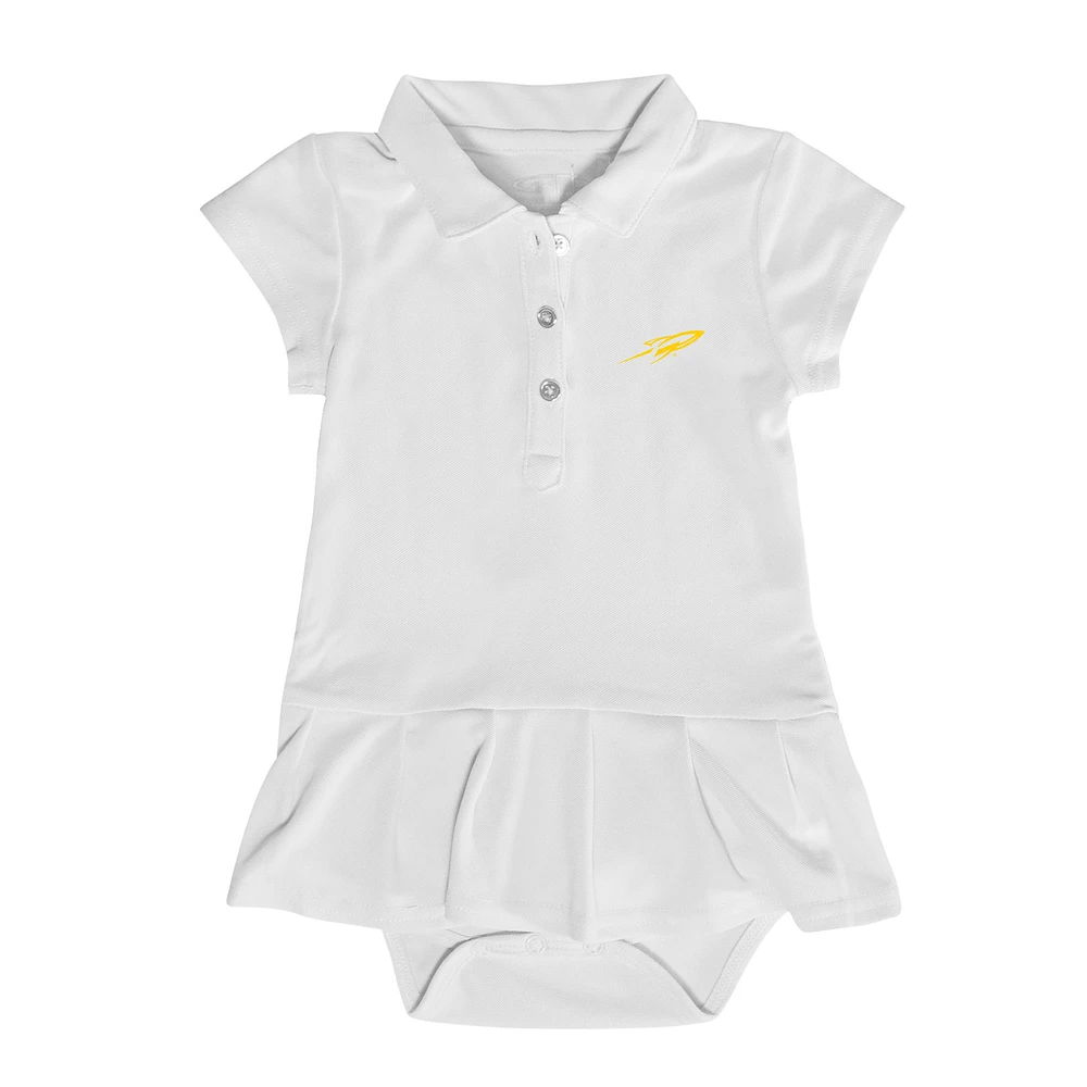 Girls Infant Garb White Toledo Rockets Caroline Cap Sleeve Polo Dress