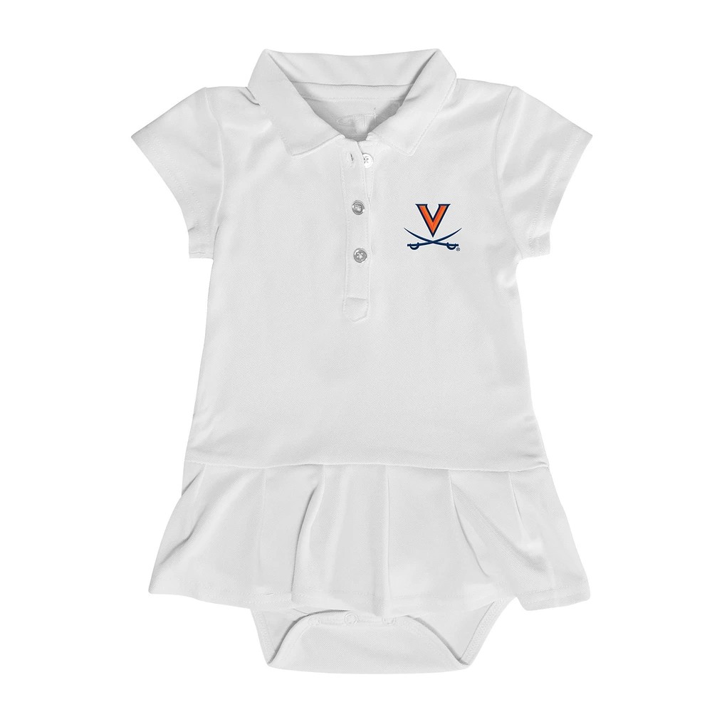 Girls Infant Garb White Virginia Cavaliers Caroline Cap Sleeve Polo Dress