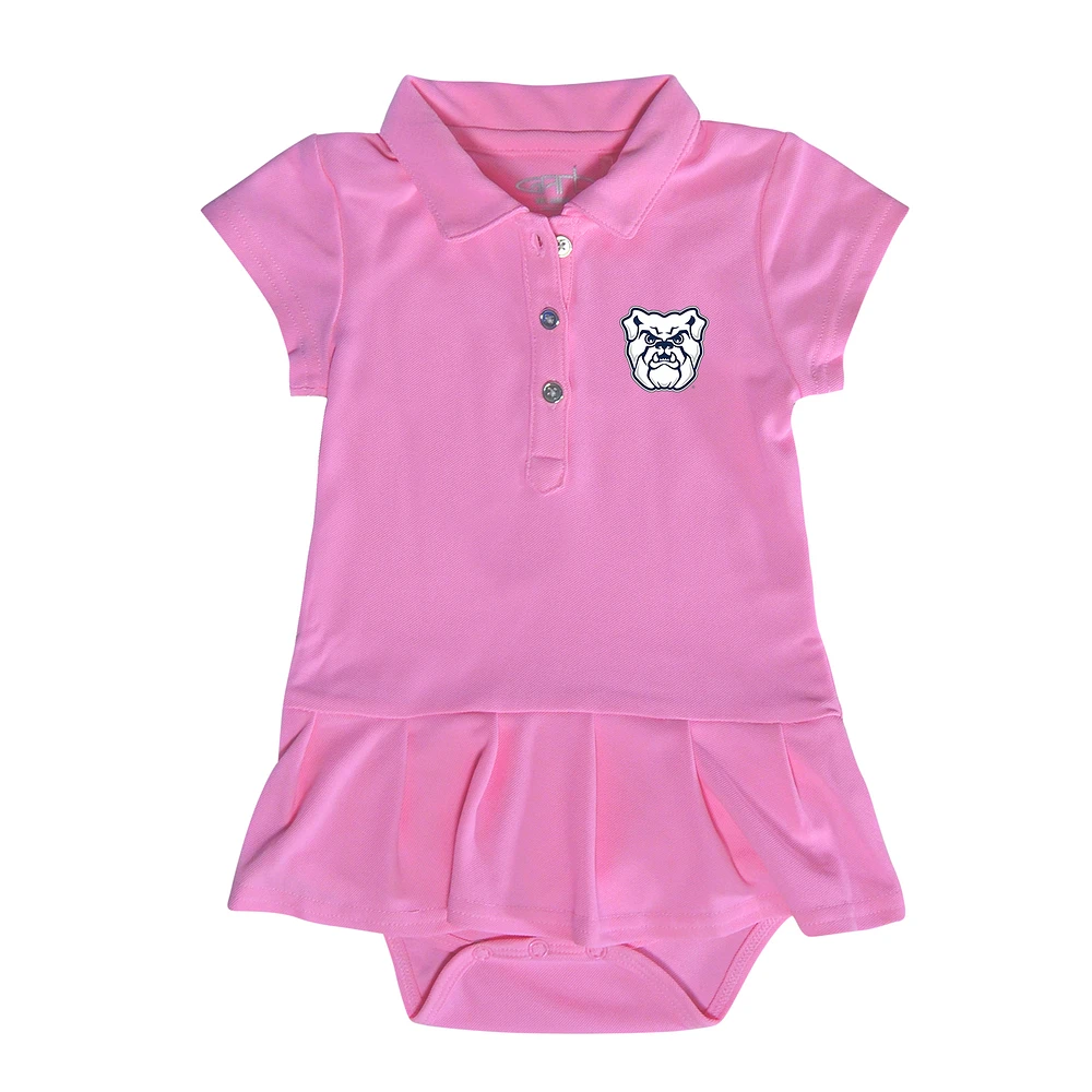 Girls Infant Garb Pink Butler Bulldogs Caroline Cap Sleeve Polo Dress