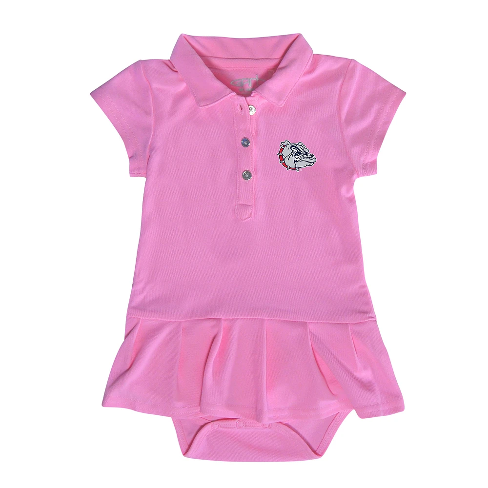 Girls Infant Garb Pink Gonzaga Bulldogs Caroline Cap Sleeve Polo Dress