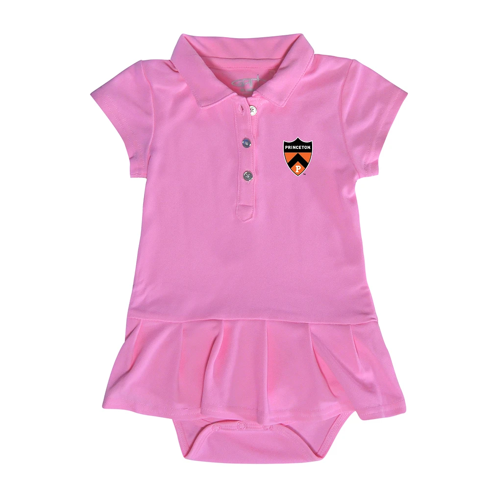 Girls Infant Garb Pink Princeton Tigers Caroline Cap Sleeve Polo Dress