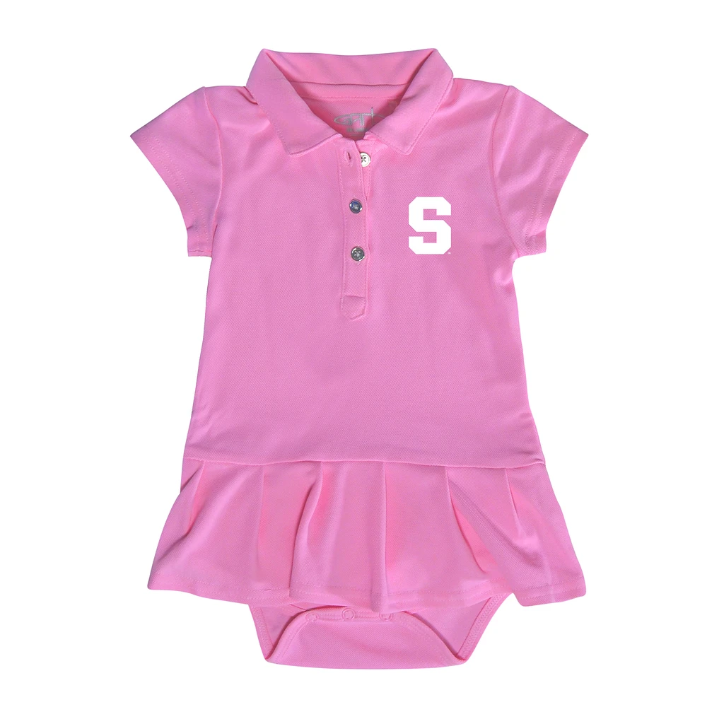 Girls Infant Garb Pink Syracuse Orange Caroline Cap Sleeve Polo Dress