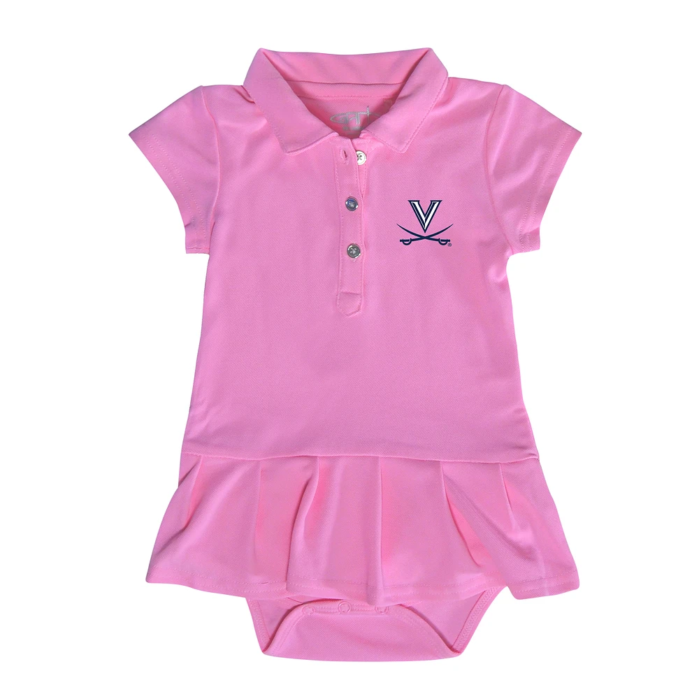 Girls Infant Garb Pink Virginia Cavaliers Caroline Cap Sleeve Polo Dress