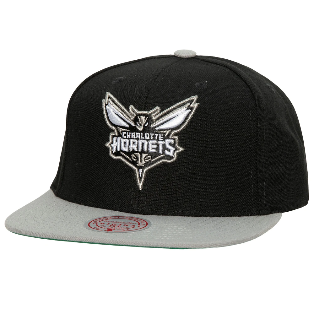 Men's Mitchell & Ness x Lids Black Charlotte Hornets Shady Snapback Hat