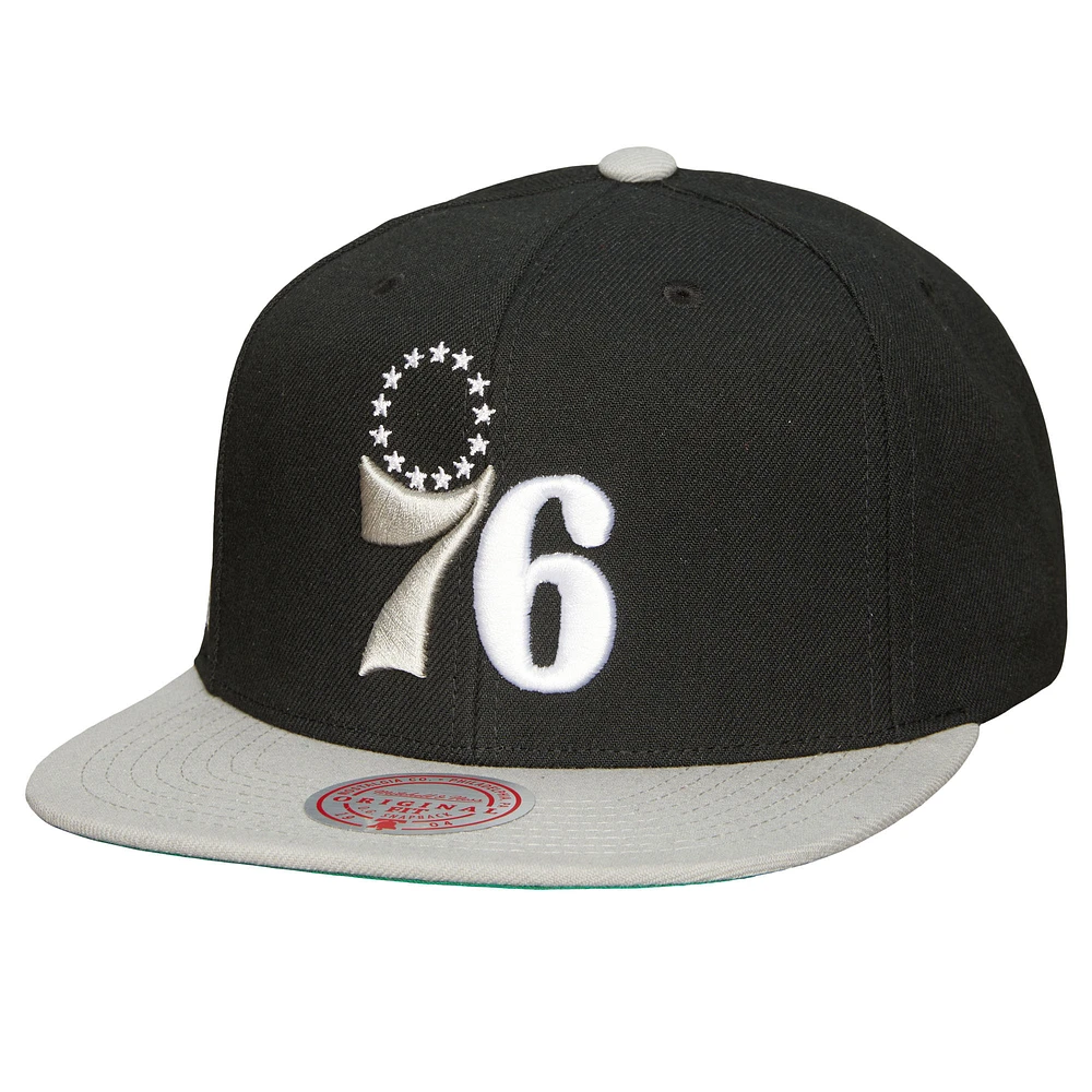 Men's Mitchell & Ness x Lids Black Philadelphia 76ers Shady Snapback Hat