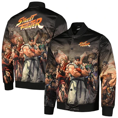 Men's Freeze Max Black Street Fighter Graphic Full-Snap Jacket