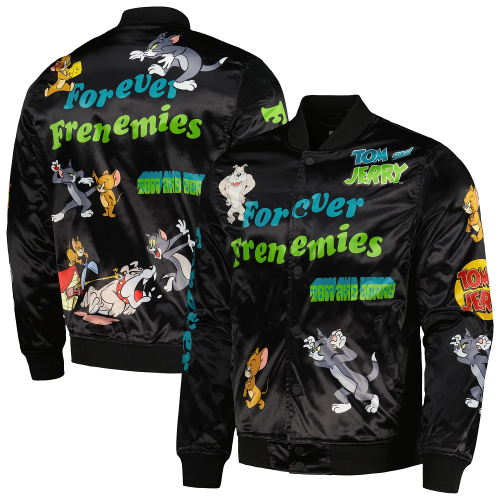 Men's Freeze Max Tom and Jerry Graphic Satin Full-Snap Jacket