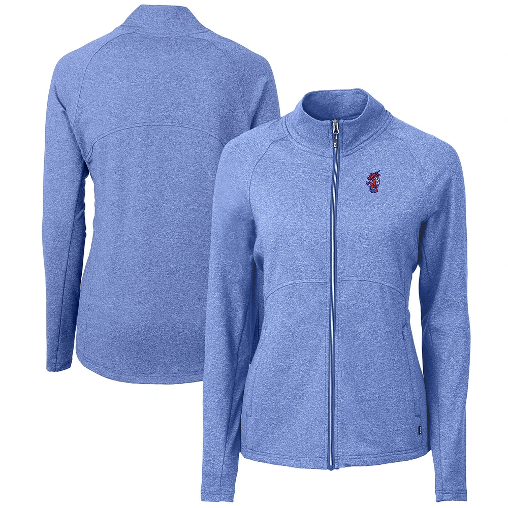 Women's Cutter & Buck Heather Royal Florida Gators Swinging Gator Adapt Eco Knit Full-Zip Jacket