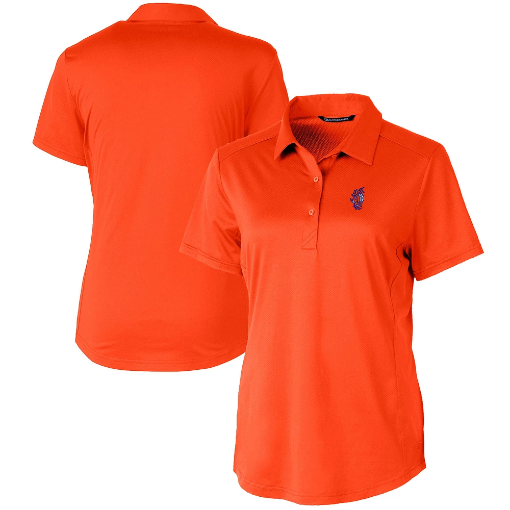 Women's Cutter & Buck Orange Florida Gators Swinging Gator Prospect Textured Stretch Polo