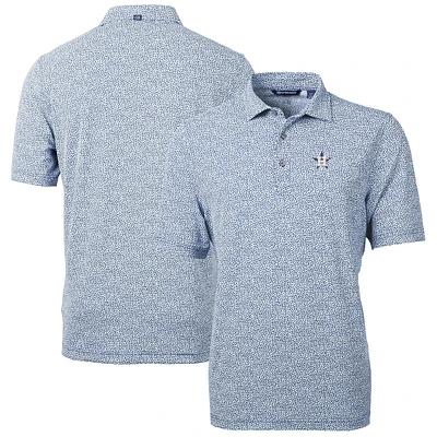 Men's Cutter & Buck Navy Houston Astros Americana Logo Virtue Eco-Pique Botanical Recycled Polo