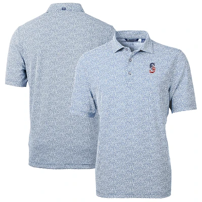 Men's Cutter & Buck  Navy Seattle Mariners Americana Logo Virtue Eco-Pique Botanical Recycled Polo