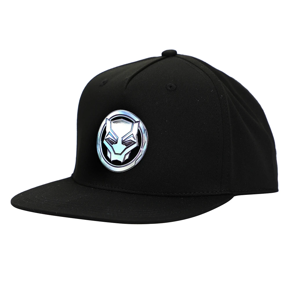 Youth Black Black Panther Baseball Snapback Hat