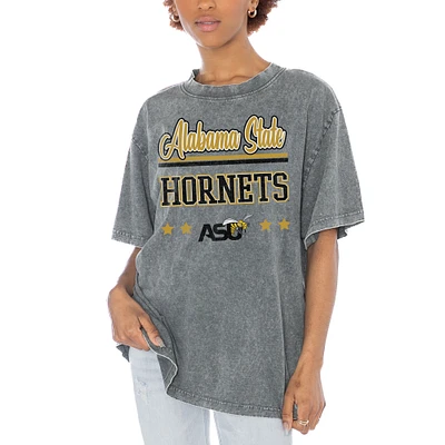 Women's Gameday Couture Gray Alabama State Hornets Here To Play Oversized T-Shirt