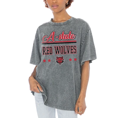 Women's Gameday Couture Gray Arkansas State Red Wolves Here To Play Oversized T-Shirt