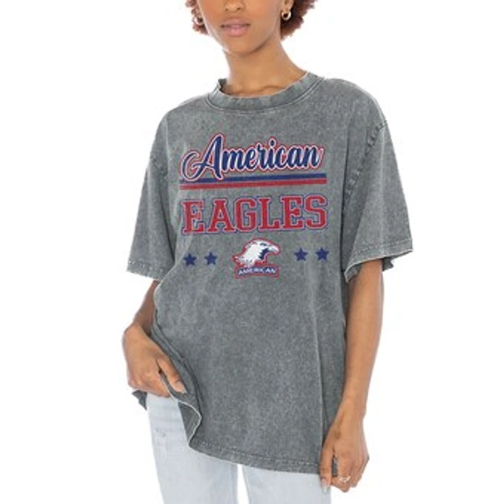 Women's Gameday Couture Gray American University Eagles Here To Play Oversized T-Shirt