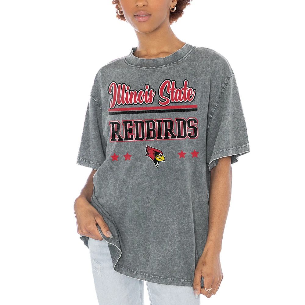Women's Gameday Couture Gray Illinois State Redbirds Here To Play Oversized T-Shirt
