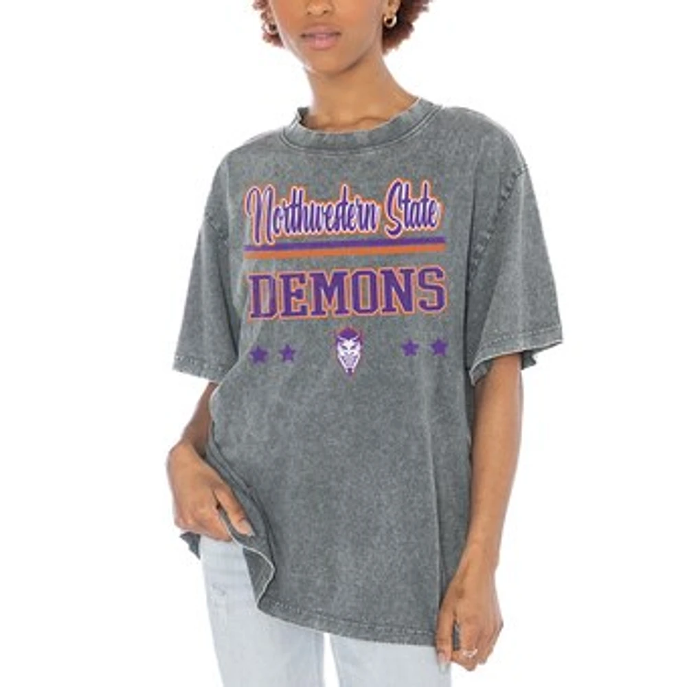 Women's Gameday Couture Gray Northwestern State Demons Here To Play Oversized T-Shirt