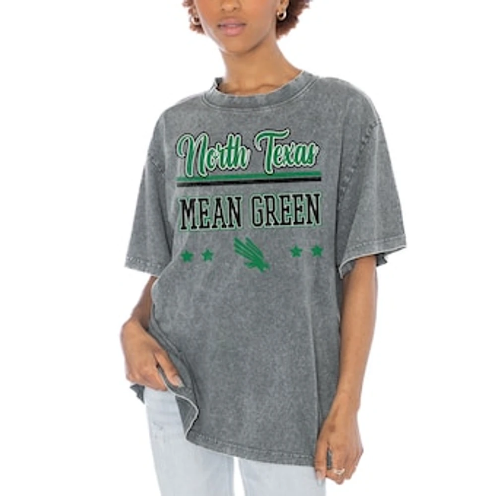 Women's Gameday Couture Gray North Texas Mean Green Here To Play Oversized T-Shirt