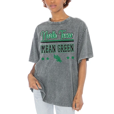Women's Gameday Couture Gray North Texas Mean Green Here To Play Oversized T-Shirt