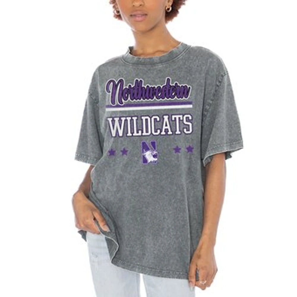 Women's Gameday Couture Gray Northwestern Wildcats Here To Play Oversized T-Shirt