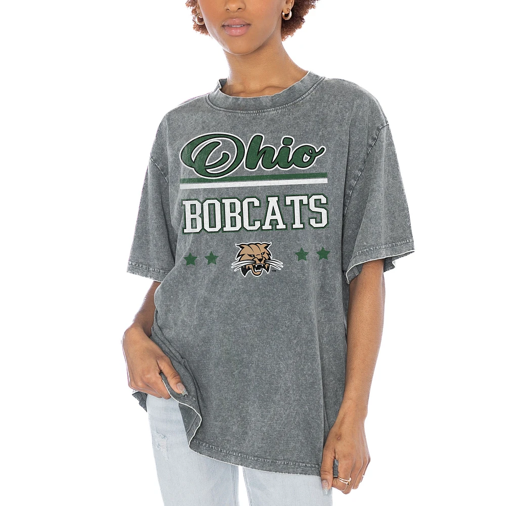 Women's Gameday Couture Gray Ohio Bobcats Here To Play Oversized T-Shirt