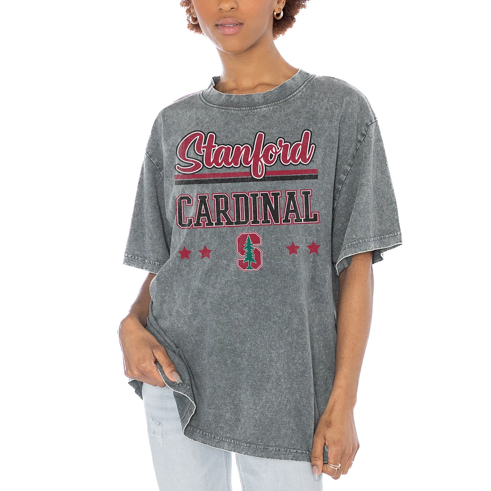 Women's Gameday Couture Gray Stanford Cardinal Here To Play Oversized T-Shirt