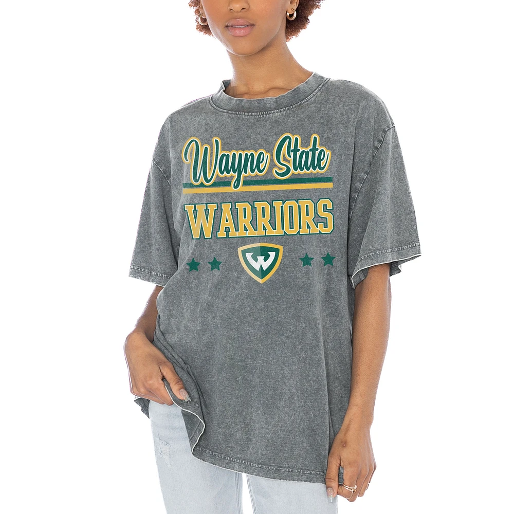 Women's Gameday Couture Gray Wayne State Warriors Here To Play Oversized T-Shirt