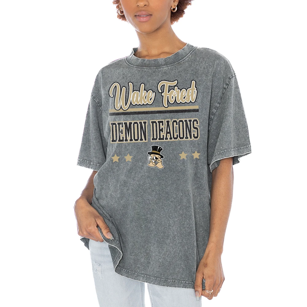 Women's Gameday Couture Gray Wake Forest Demon Deacons Here To Play Oversized T-Shirt