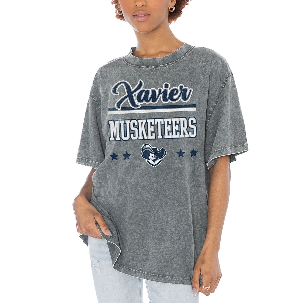 Women's Gameday Couture Gray Xavier Musketeers Here To Play Oversized T-Shirt