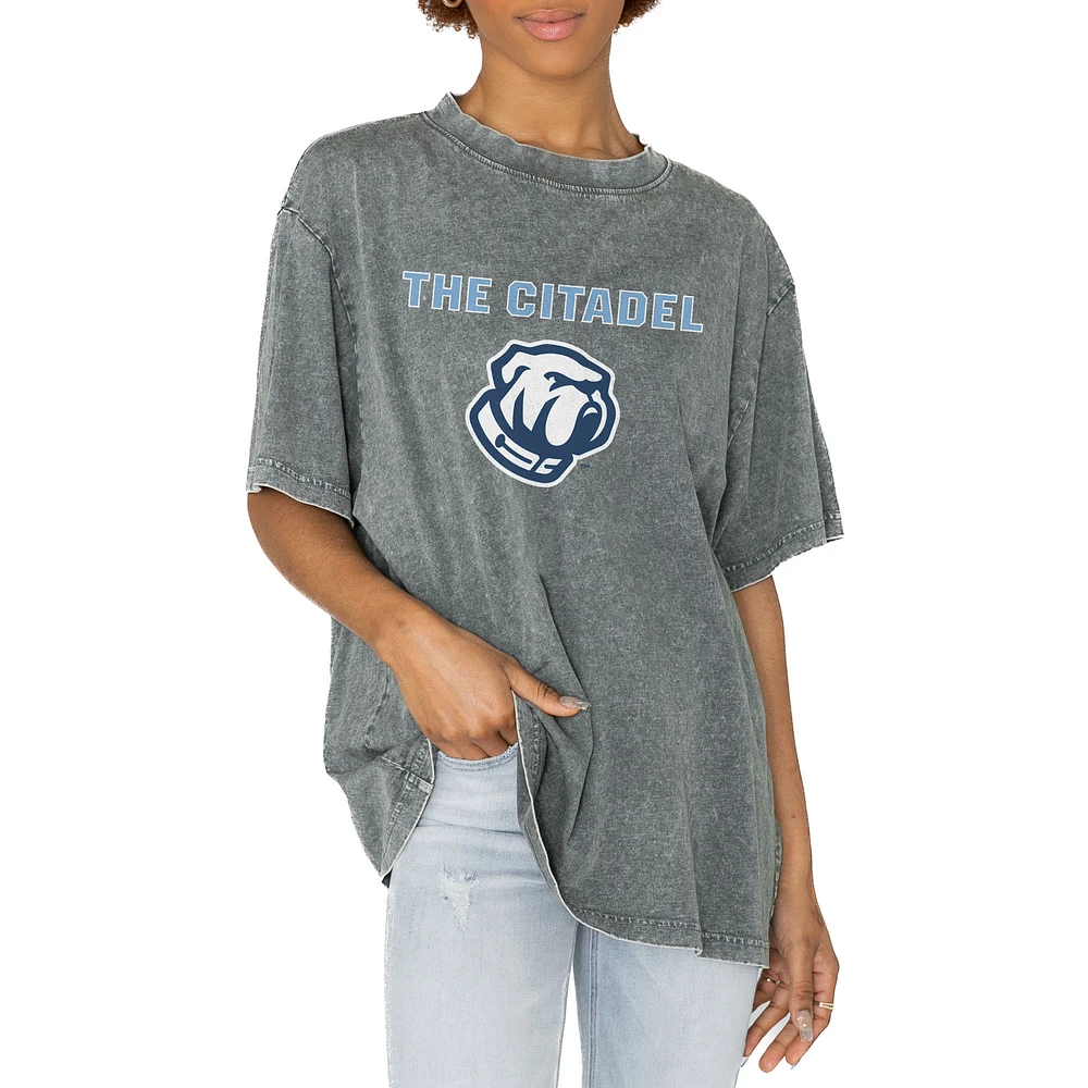 Women's Gameday Couture Gray Citadel Bulldogs Solid Defense Oversized T-Shirt