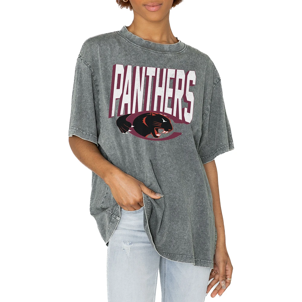 Women's Gameday Couture Gray Claflin Panthers Solid Defense Oversized T-Shirt